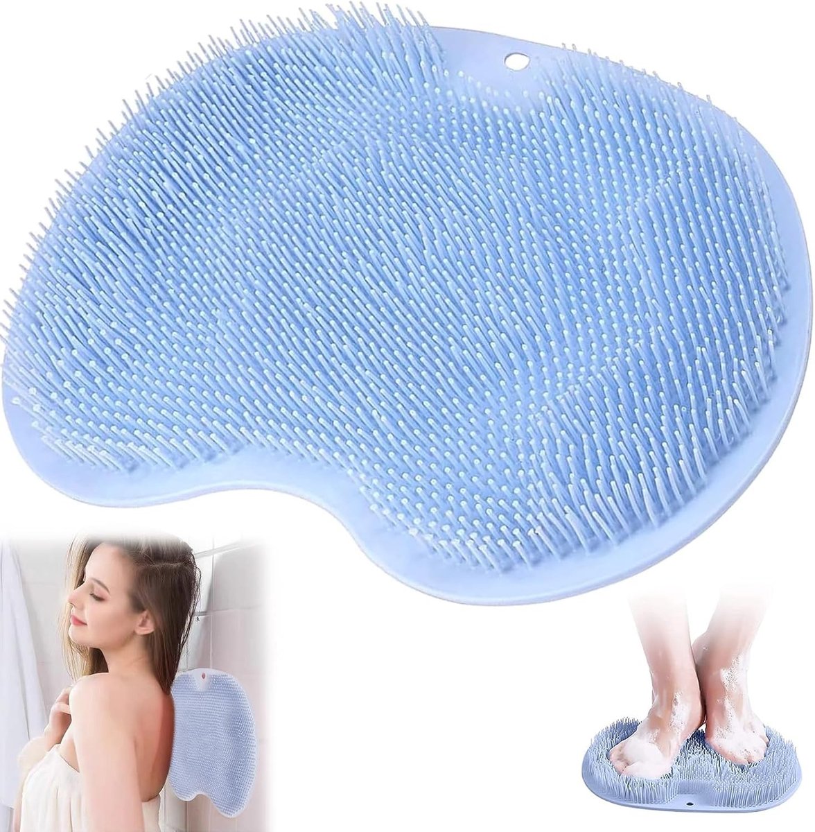 Voetenschrubber voor de douche met antislip zuignappen, voetmassage en exfoliatie voor een betere doorbloeding en huidverzorging
