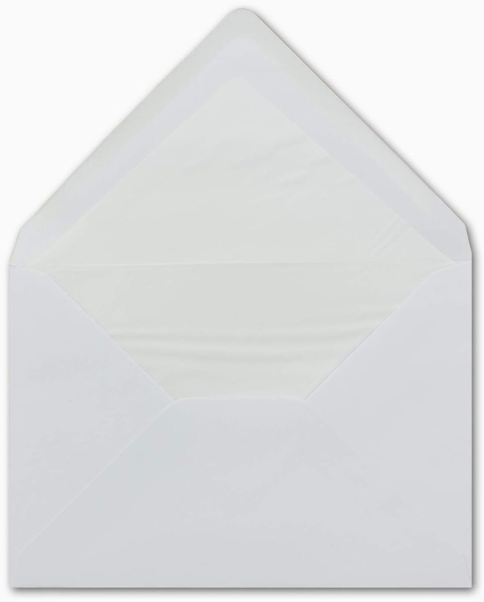 Enveloppen DIN C5 16,2 x 22,9 cm wit gevoerd met zijdepapier 90 g/m2 natte kleeflaag 50 Stück wit - DIN C5