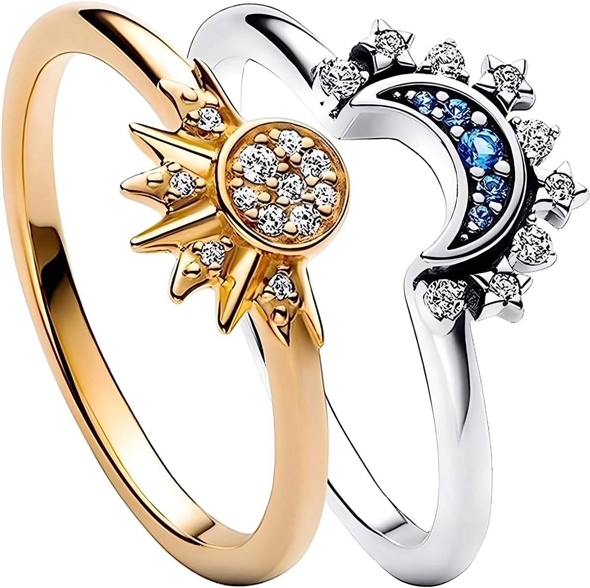 Ringenset - 1 Paar Goud Zilver Set - Beste Keuze Voor Vrienden, Vriendin, Vrouw of Partner