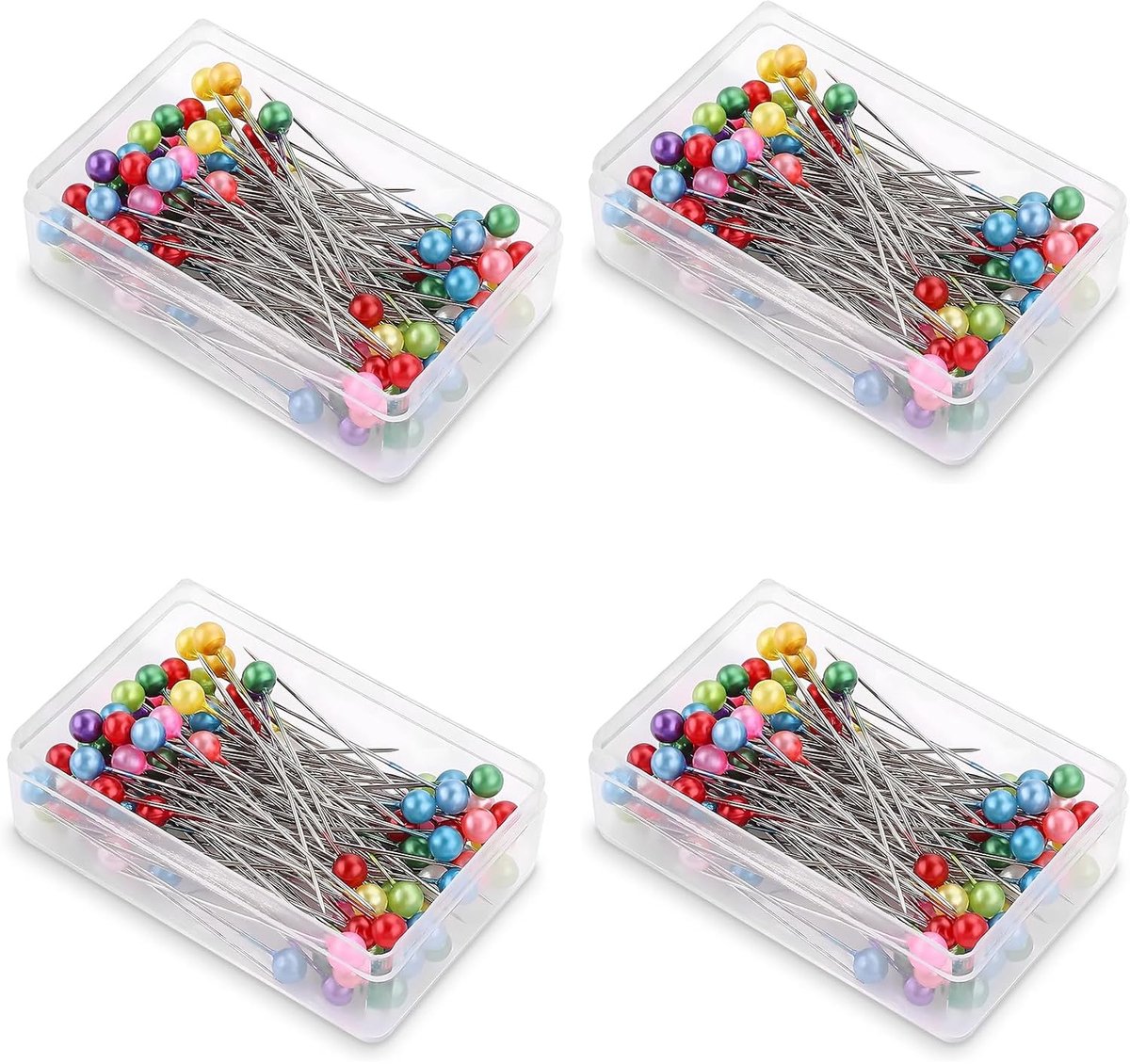 Veelkleurige naald, 100 stuks veelkleurige naalden, spelden met hoofd, pin met hoofd groot, voor knutselen, naaien, zomen, ambachten, sieraden, decoratie