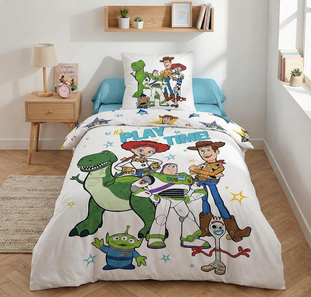 Story 1-Persoons Dekbedovertrek 140x200 + Kussensloop 65x65 Woody Buzz