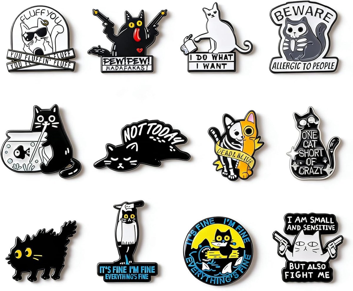 Broches pin grappige badge cartoon kat metalen button pinnen gepersonaliseerde badges voor rugzakken hoeden jassen truien sjaals