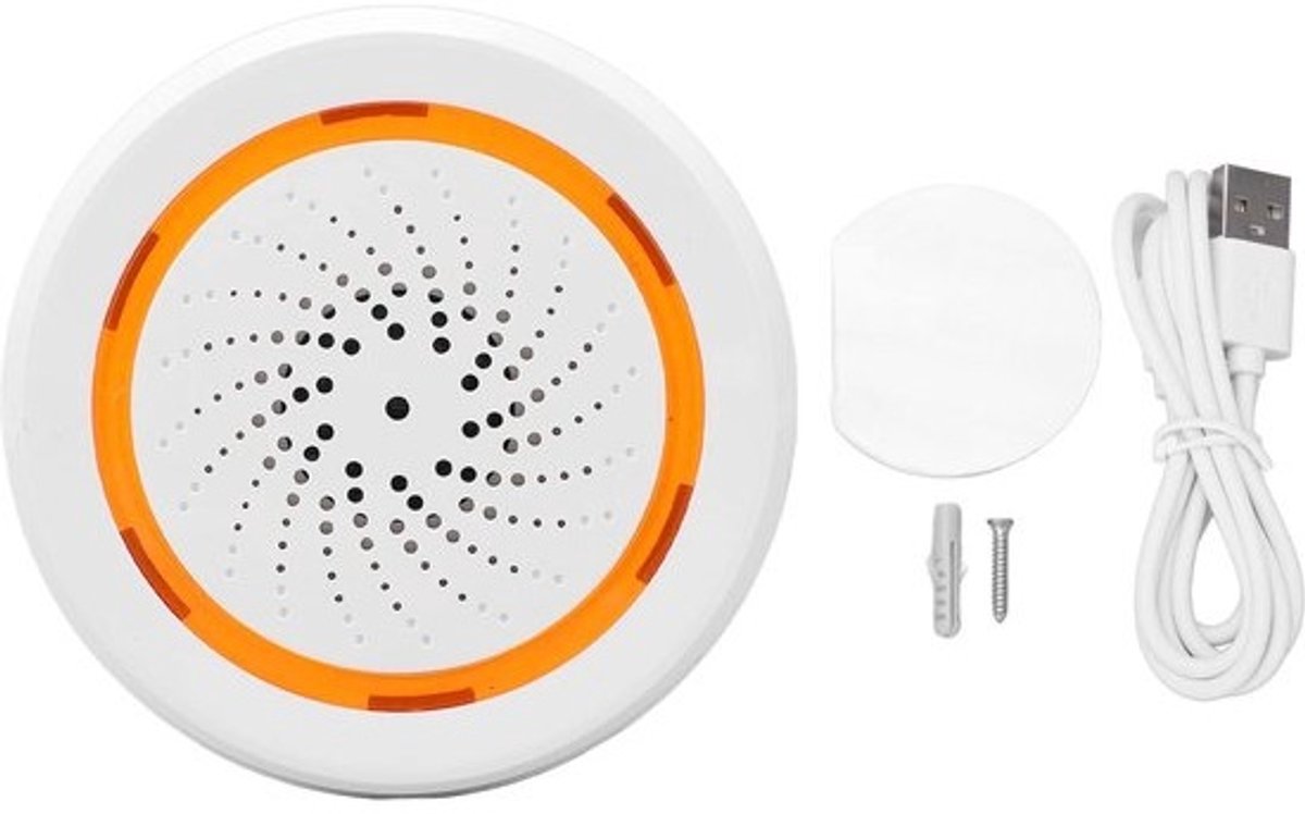 Dailygoody - Smart Sound Light Alarm - Draadloze Afstandsbediening - 90dB Speaker - Oranje - Home Security Alarm - Veiligheidssystemen - Geschikt ...