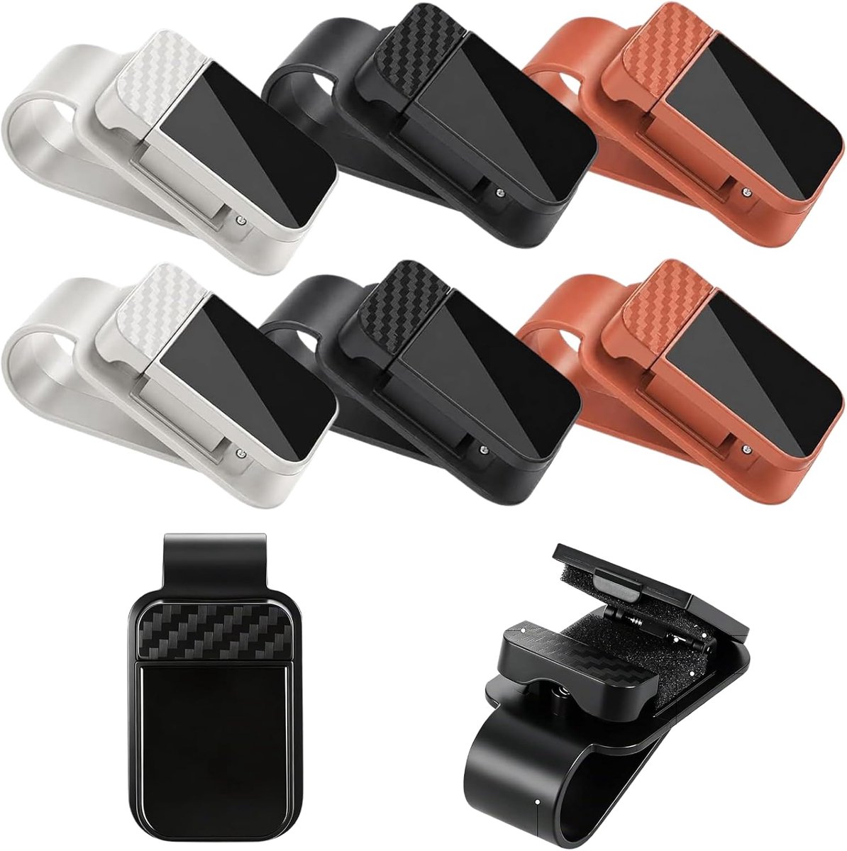 6 stuks brillenhouder voor auto, clip houder bril vizier