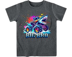 kids4ever Jongens T-shirt met graafmachine grafisch grote broer shirt katoen zomer peuter T-shirts ronde hals korte mouwen T-shirt voor jongens casual schattig 1-6 jaar