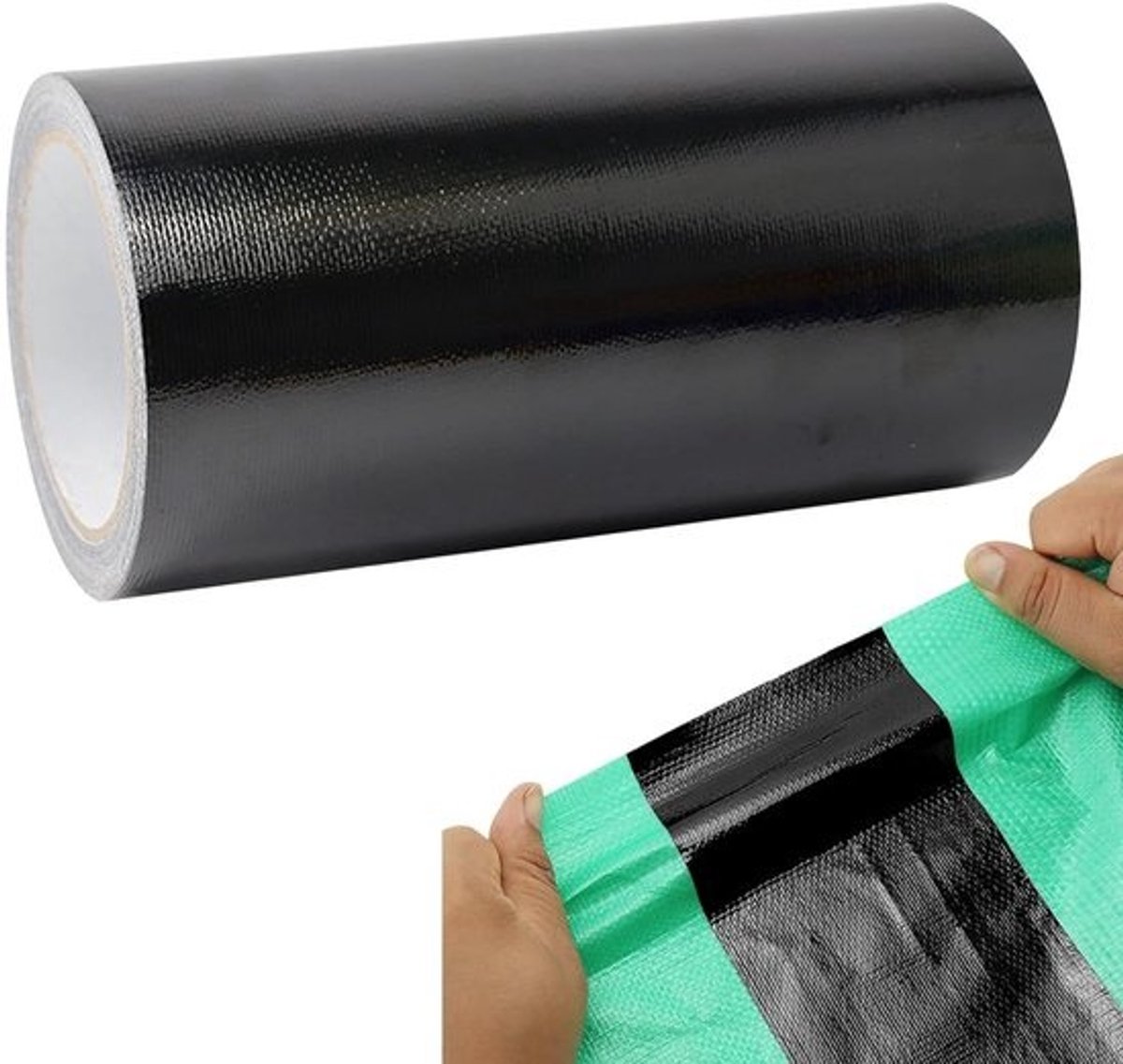 Luifel Reparatietape - Doek Reparatieplakband - Tent Herstellen - UV-Bestendig Zwaar Belastbaar - 10 cm x 10m - Zwart