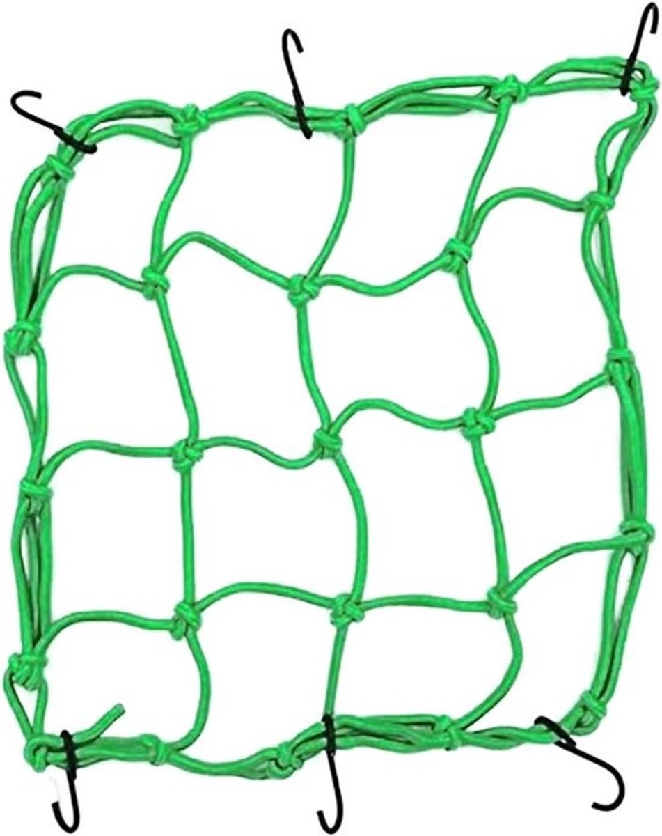 Bagagetas met haken - Net riem - Fiets bagage vastzetten - Draagkrachtig rubber - 30x30 cm - Oranje