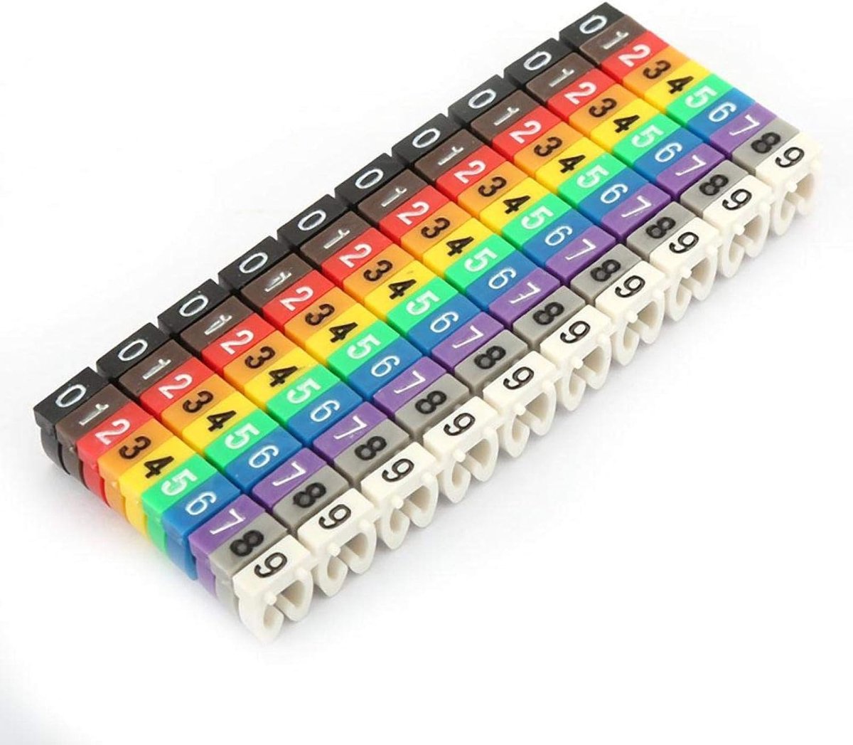 Digitaal kleurrijk nummer buis draad nummer label buis kabel marker (100 stuks KCM-4 mm 4 mm²)