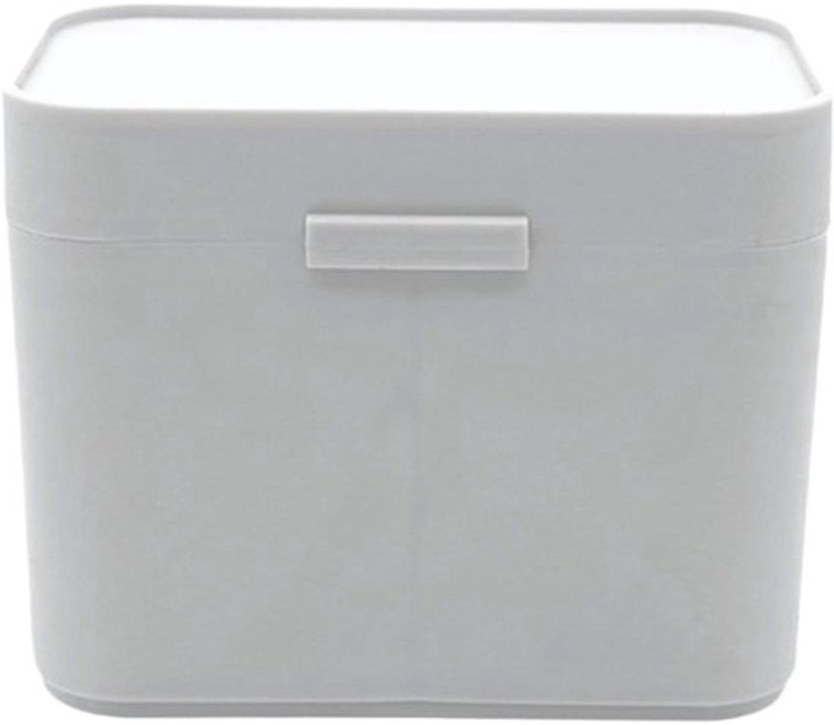 Opbergdoos Wattenschijfjes - Cosmetica Organizer - Beautyproducten Opbergen - Twee Vakken Ontwerp - 12 x 10 x 10 cm - Transparant