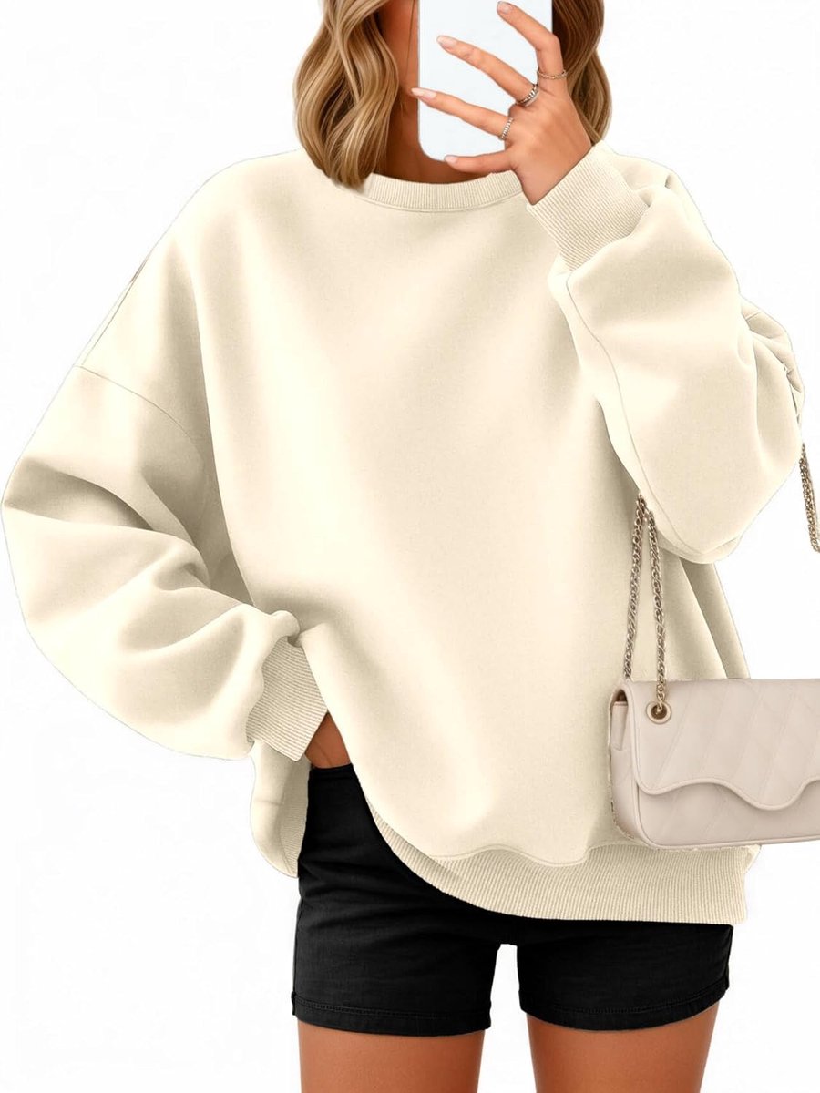 Damestrui met lange mouwen, fleece, ronde hals, sweatshirt, bovenstuk, herfst, winter, tienermeisjes, kleding