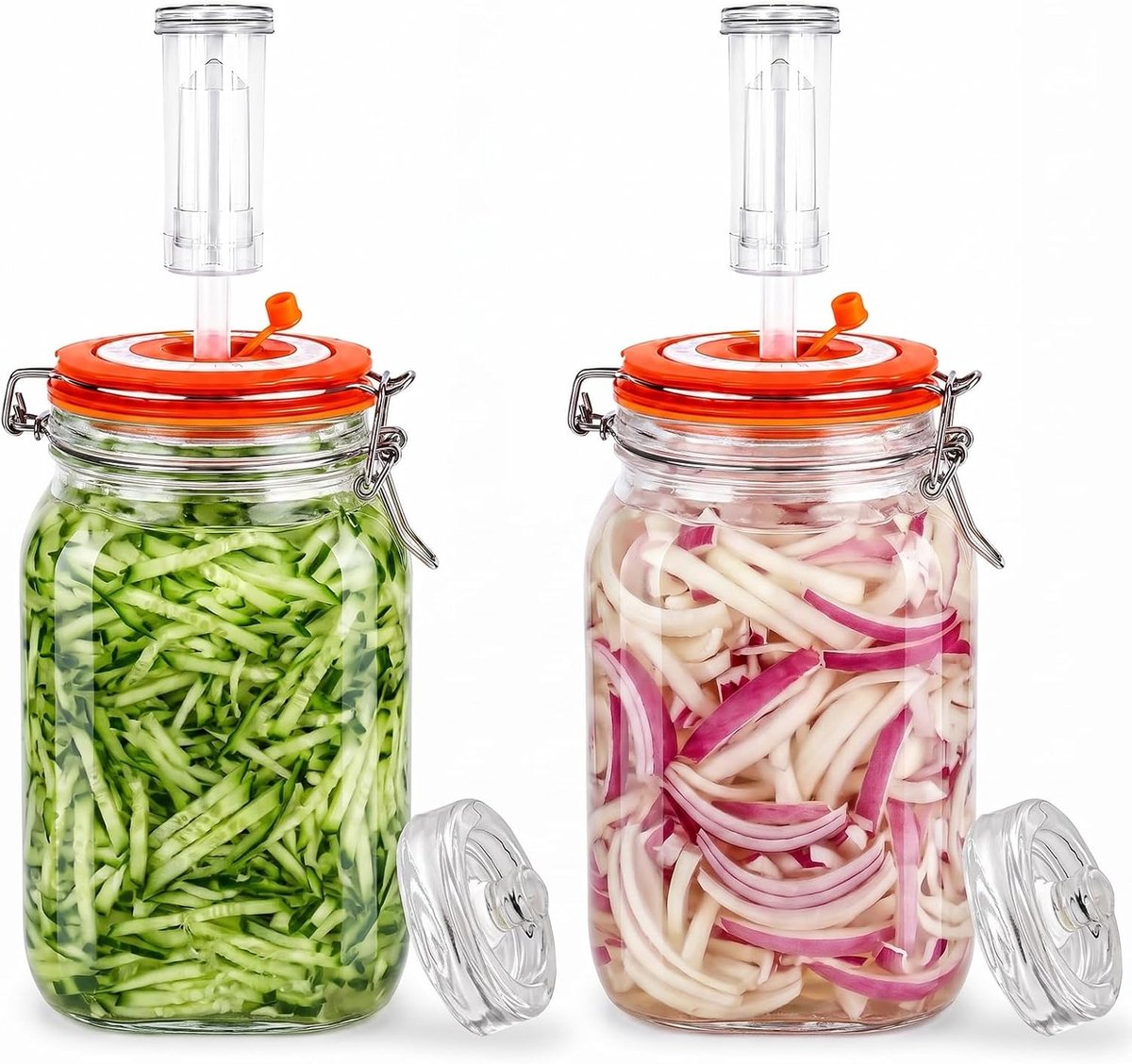 1,5 l fermentatieglas met fermentatie en gewicht, verpakking van 2 stuks