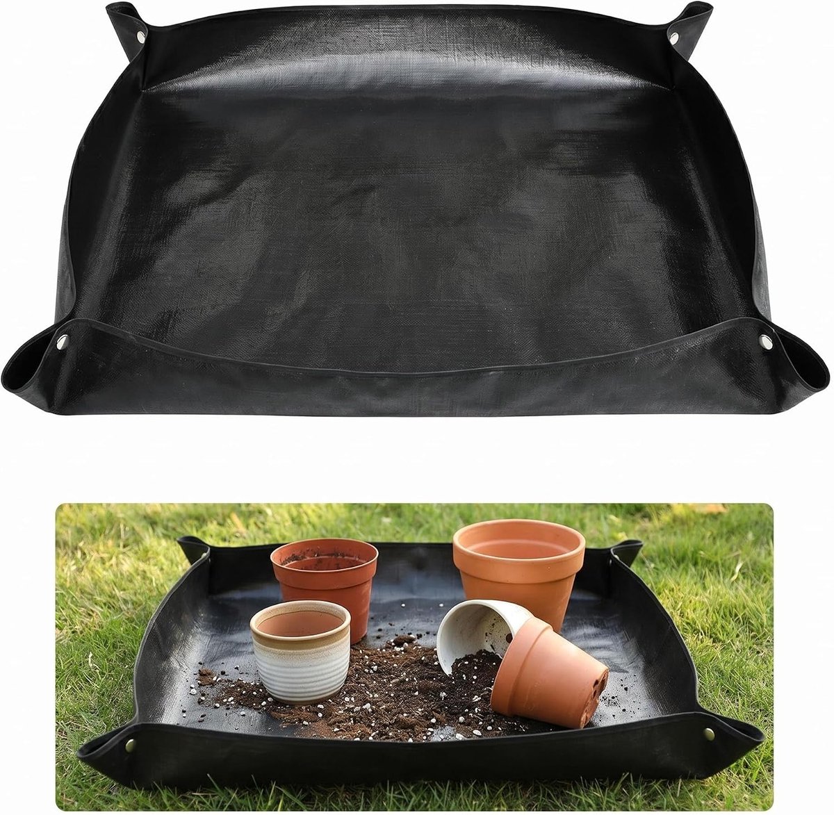 100 x 100 cm, waterdichte ompotmat, opvouwbaar, plantenonderlegger voor kamerplanten, aarde, onderzetter planten als bloeimat