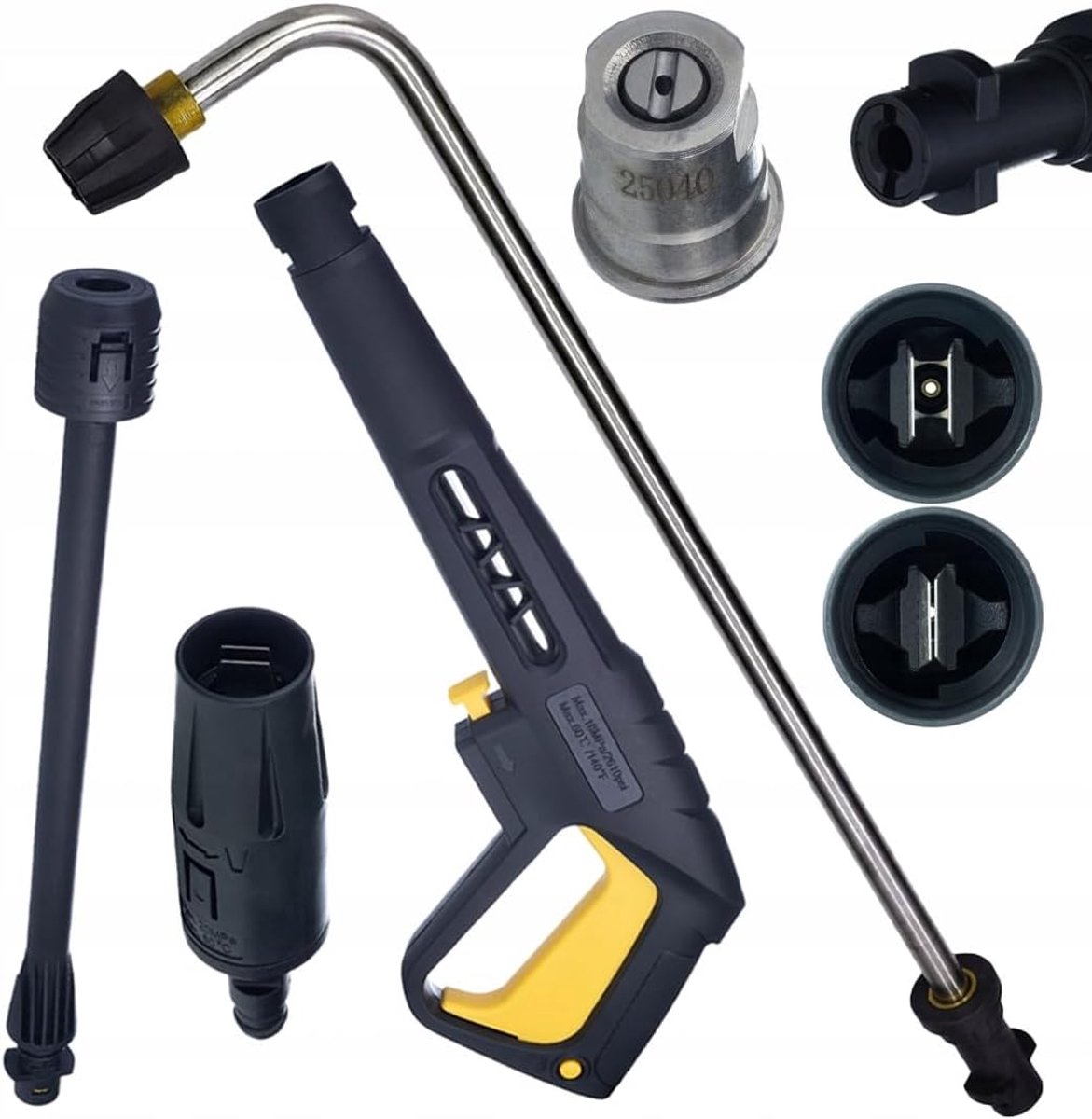 Set hogedrukpistool met Vario-lans en hoekstraalbuis 800 mm, reserveonderdeel voor Kärcher K2-K7 hogedrukreiniger, bajonet & Click Connect, 150-160 bar, 60 °C