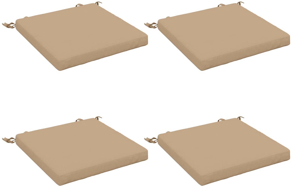 vidaXL Zitkussens - SOEST - 4 - st - 100% - Polyester - Zand - 45 - x - 45 - x - 5 - cm
