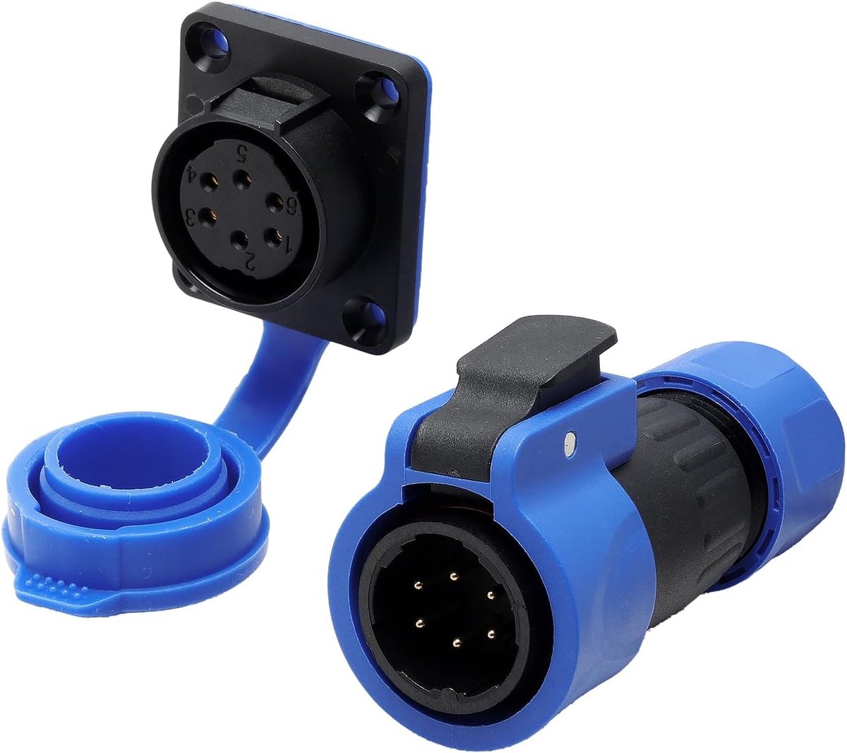 Elektrische Connector IP68 Waterdichte Koperen Contacten Mannelijk Vrouwelijk Stopcontact, voor Draagbare Generator & Noodverlichting