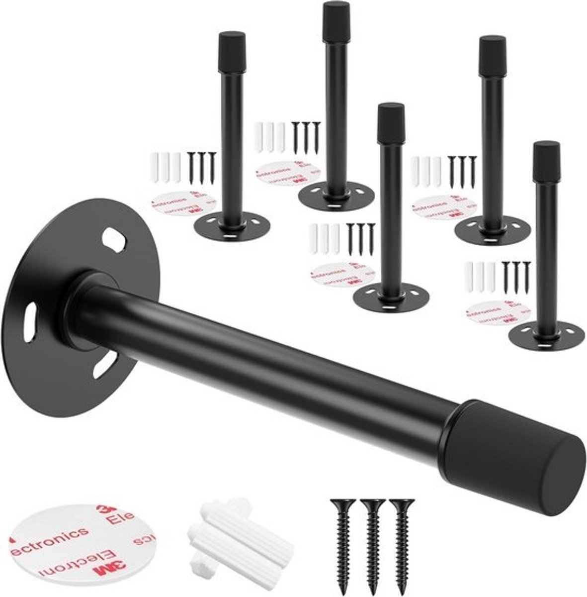 6x Deurstopper met Rubberen Bumper - Geluidsdempend en Wandbescherming