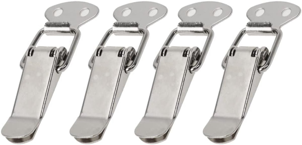 4 Stuks 75 Mm Roestvrij Veer Geladen Toggle Catch Klink Hasp Toggle Clamp voor Case Box, Toolbox, Lade, Kast, Borst Trunk (zonder Lock)