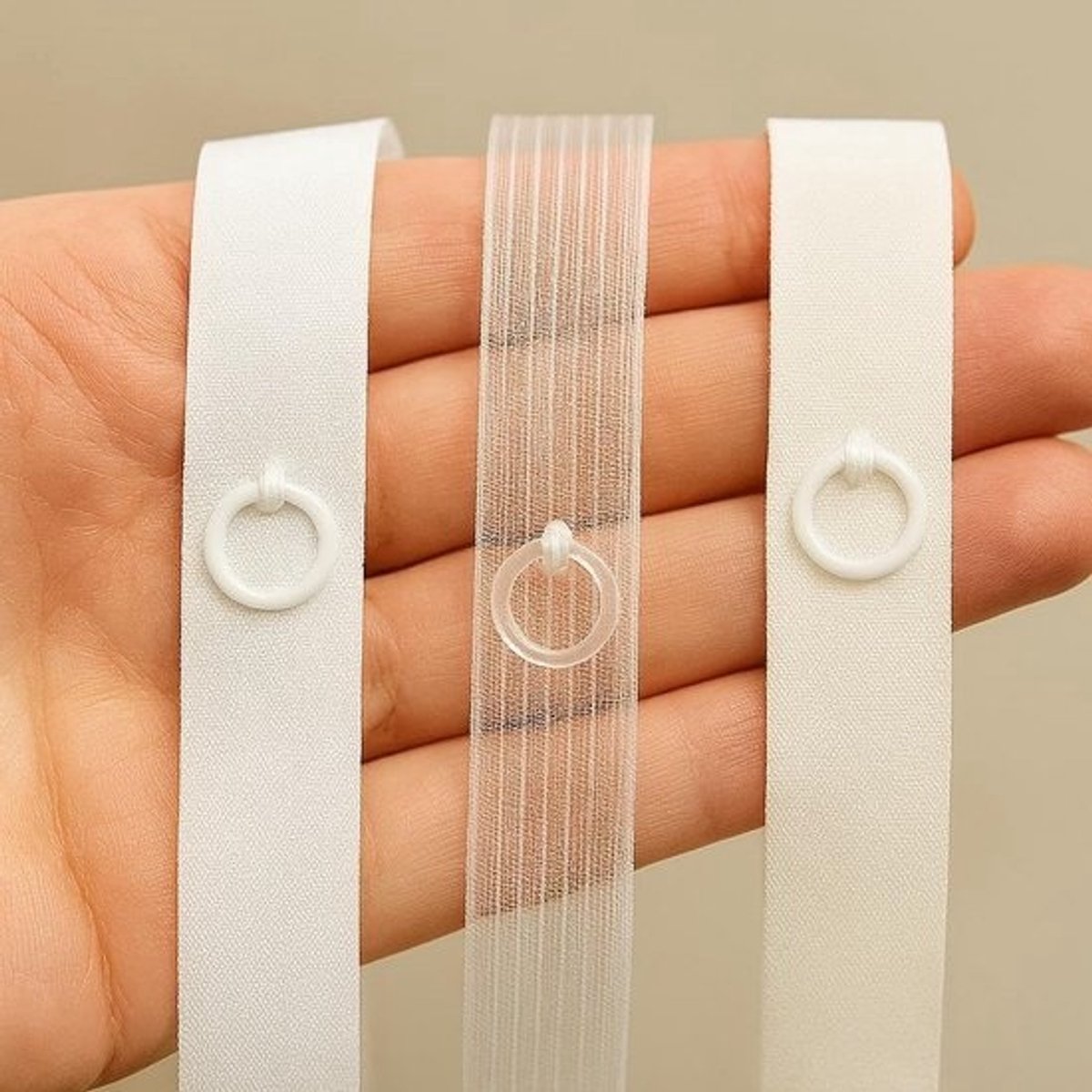 Gordijnband met Ringen voor Vouwgordijnen en Ballon Gordijnen - 5 Meter