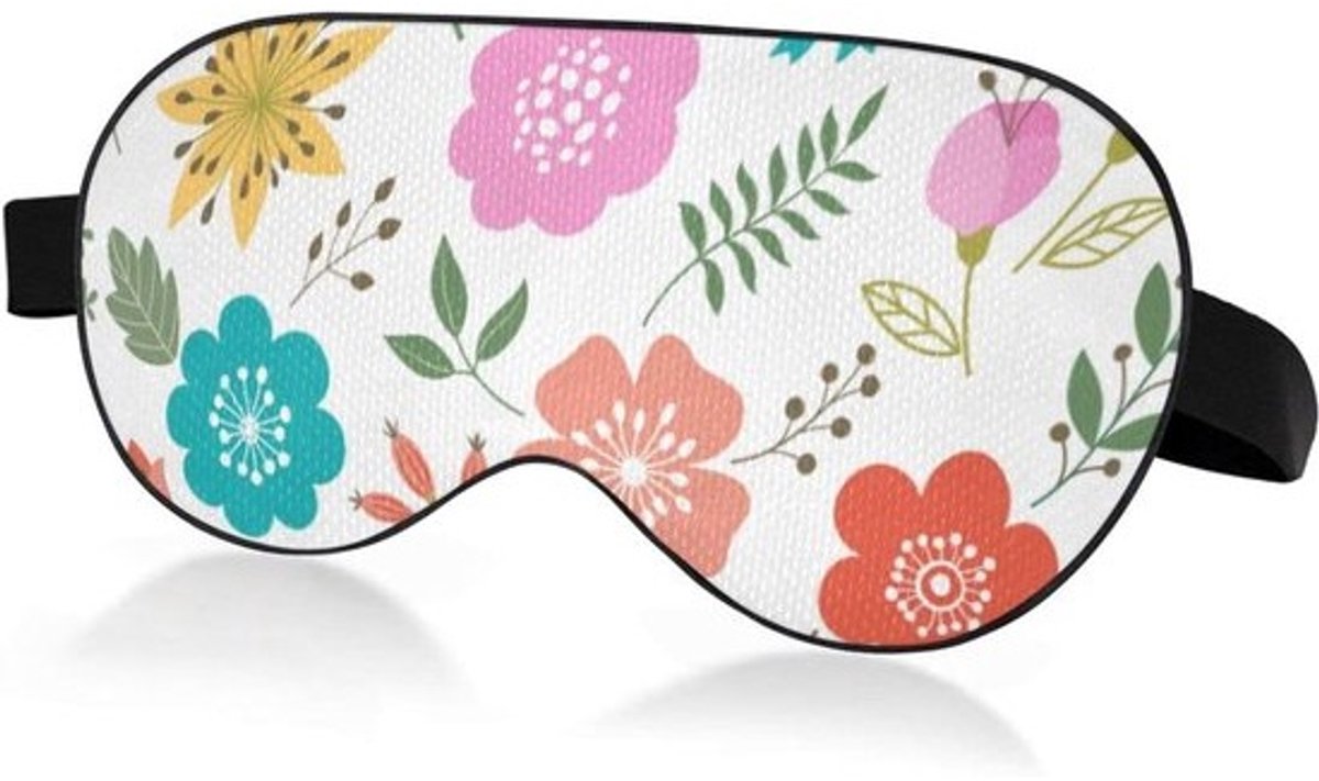 Slaapmasker Bloemen - Oogmasker Slapen - Licht Blokkeren - Zonder Druk Opogen - 24 x 10 cm - Meerdere Kleuren