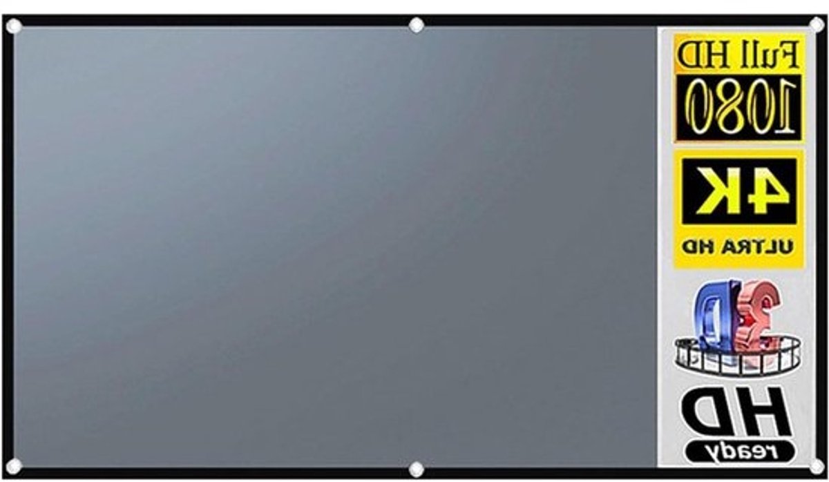 Projector Scherm - Projectiescherm Buiten - Films Kijken - Lichtbestendig Metaal - Optioneel 60-133 Inch - Wit