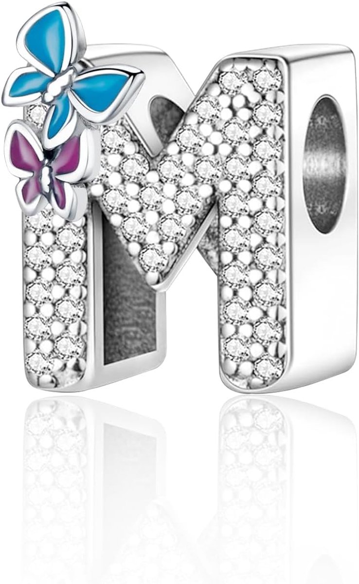 Charm hanger dames letter A-Z voor armband 925 sterling zilver bedels geschikt voor Pandora armband en halsketting, compatibel met Europese armbanden voor vrouwen meisjes XAD