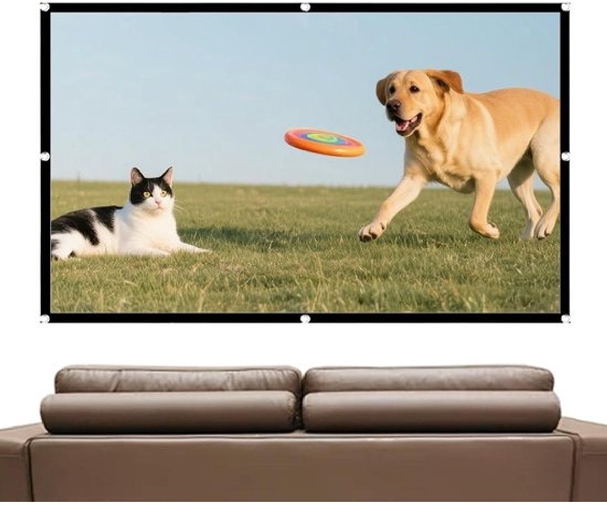 Projectorscherm - Beamerdoek Opvouwbaar - Buitenfilms Kijken - Anti-rimpel Kwaliteit - 100 inch - Wit