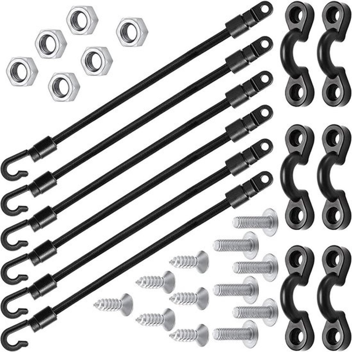 Staaf Strap Houder Set - Kano Accessoires Bevestiging - Vissen en Varen - Hoge Sterkte Elastiek