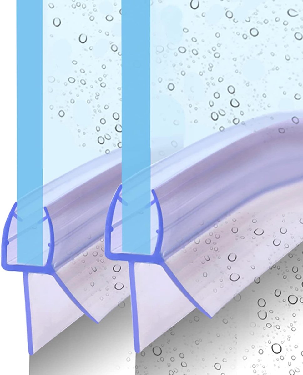Doucheafdichting, gebogen, 2 x 90 cm, reserveafdichting voor glasdikte 4mm, 5 mm, 6 mm, ronde doucheafdichting, kwartcirkel douchecabine, kuip, douchedeurafdichting waterafstotend,