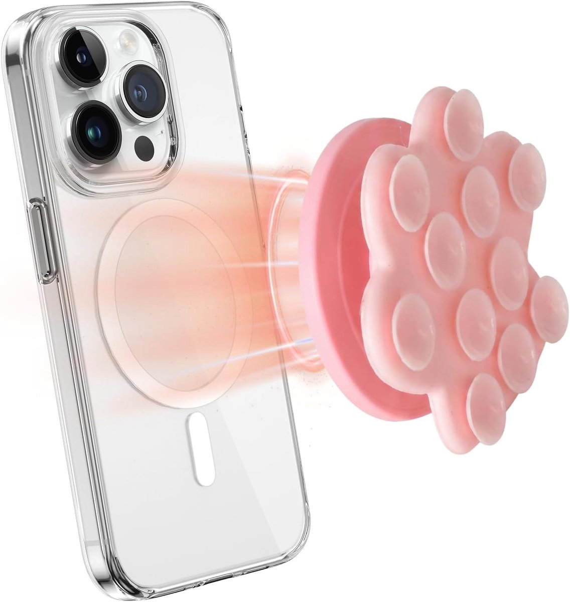 Telefoon zuignap houder magneet mobiele telefoonhouder leuke kattenpoothouder magnetische telefoonhouder magnetische telefoonhouder compatibel met iPhone en Android voor douche video's