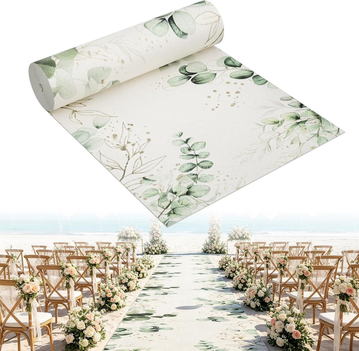 91,44 cm x 900 cm, dik linnen tapijt, geschikt voor VIP-evenementen, beurzen en ceremonies, binnen en buiten (groen)