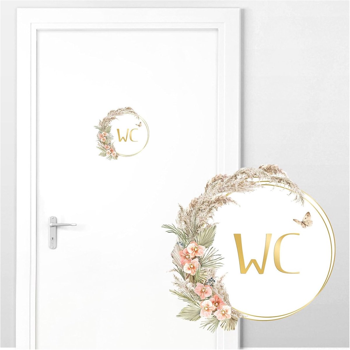 Wc-deursticker met bloemenrank muursticker voor badkamer muursticker toilet badkamer muursticker wanddecoratie DL988