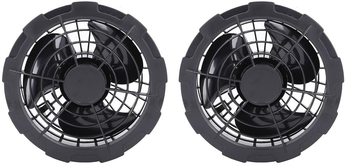 2-pack USB-aangedreven Koelventilator, 5V Borstelloze DC-ventilatoren voor Kleding, 50 Mm Ventilator Draagbaar met 3 Snelheden, Geschikt voor Vestjassen Werkkleding, Minder