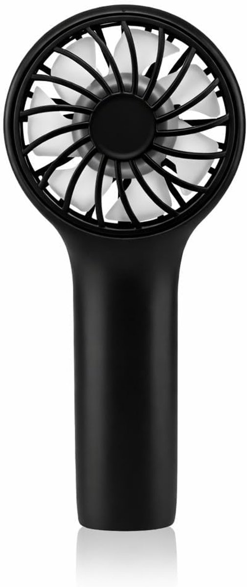 Wonderlamp Bris Handventilator, zwart, 3 snelheden, laadindicator en oplaadbare accu, compacte mini-ventilator, ideaal voor op reis