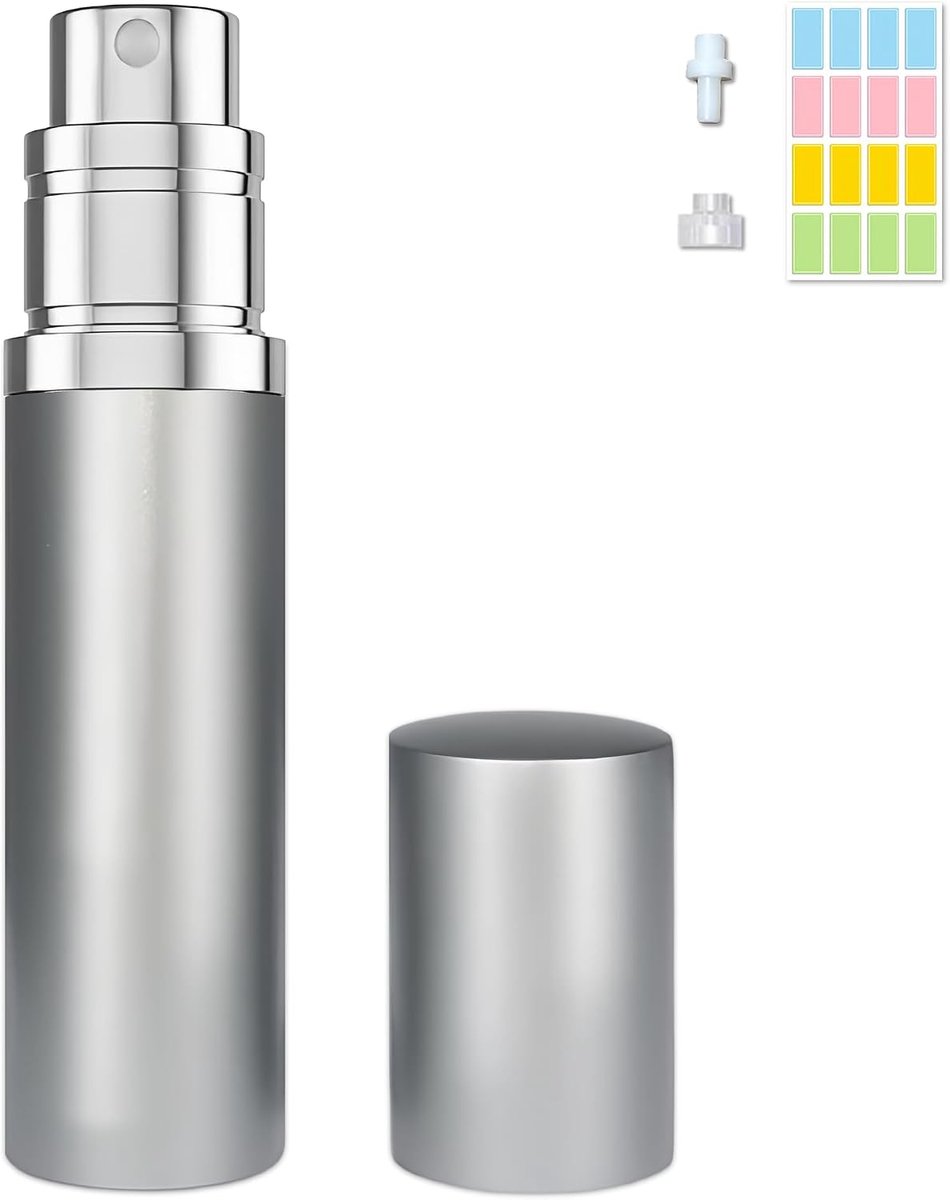 reizen navulbare fles draagbare verstuiver spray fles geur pomp vullen van onderen mini tas grootte 5ml voor reizen en uitgaan (grijs)