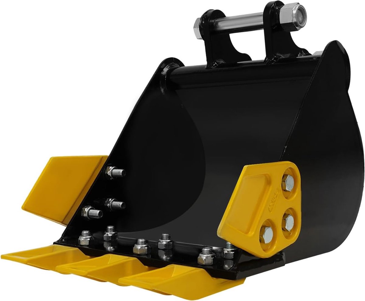 diepe lepel 300 mm met metalen tanden, robuuste graaflepel en graaflepel voor 0,8 tot 1,5 t minigraafmachine graafmachine en achtergraafmachine aanbouwapparaat voor