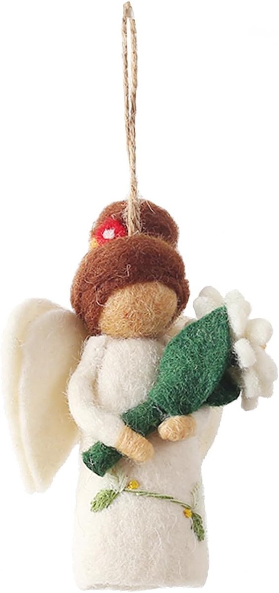 Kerstengel Hanger van Vilt - Beschermengel Versiering voor de Kerstboom - Handgemaakte Decoratie voor een Feestelijke Sfeer