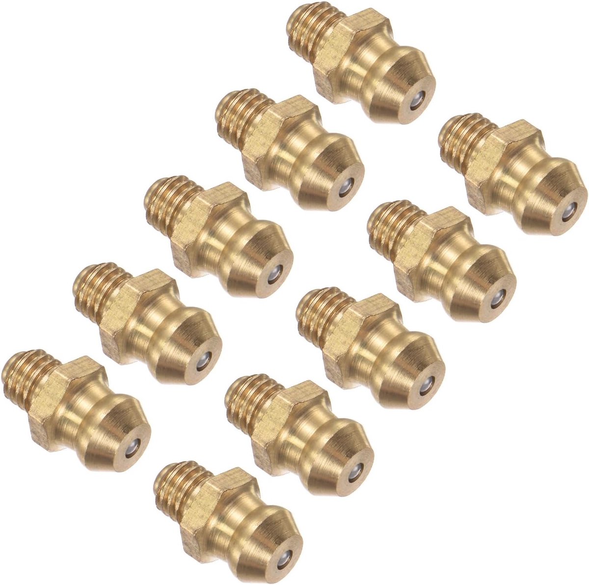 rechte vetfitting, | M5x0,8 mm metrisch | Hydraulische vetnippel - (Toepassingen: voor het vervangen van ontbrekende of gebroken oliefitting), 10-delig