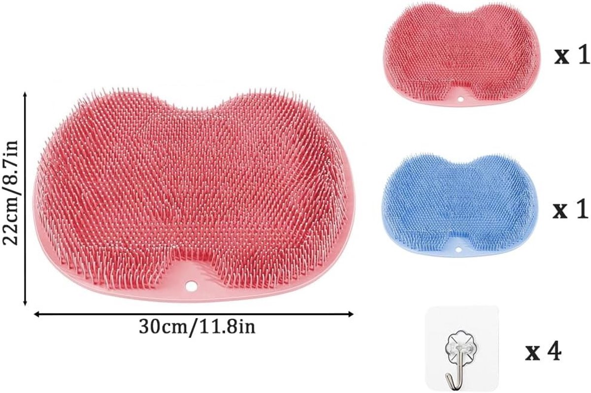 Antislip Siliconen Massage Pad voor Voeten - 2 Stuks Voetborstel en Douche Massager met Zuignappen voor Ontspanning en Verzorging van de Voeten