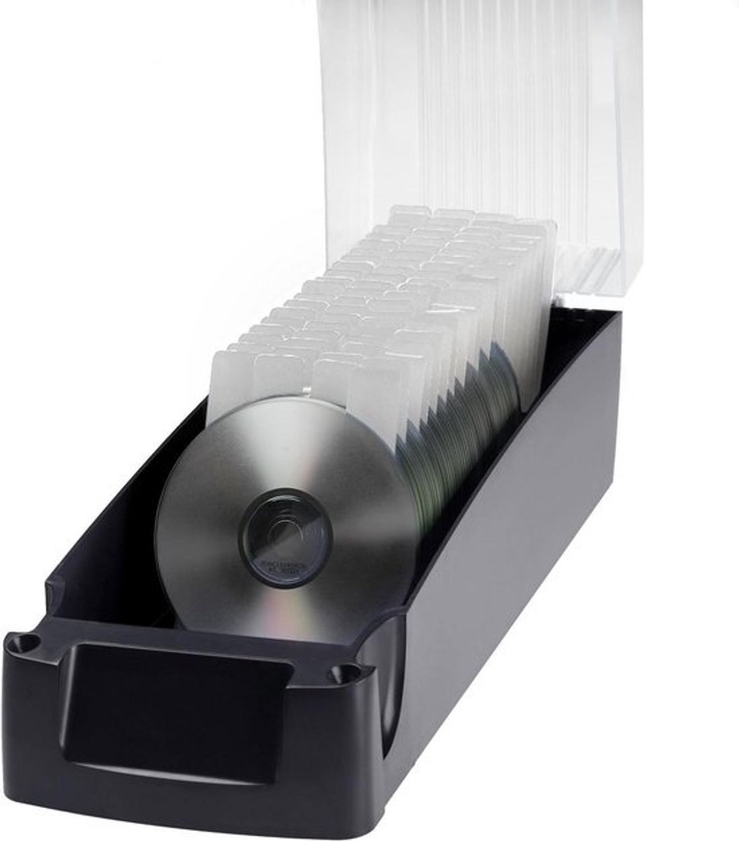 Cd Opbergbox - Media Mappen - Cd's Archiveren - Bladeren Door Trays - 100 Cd's - Zwart