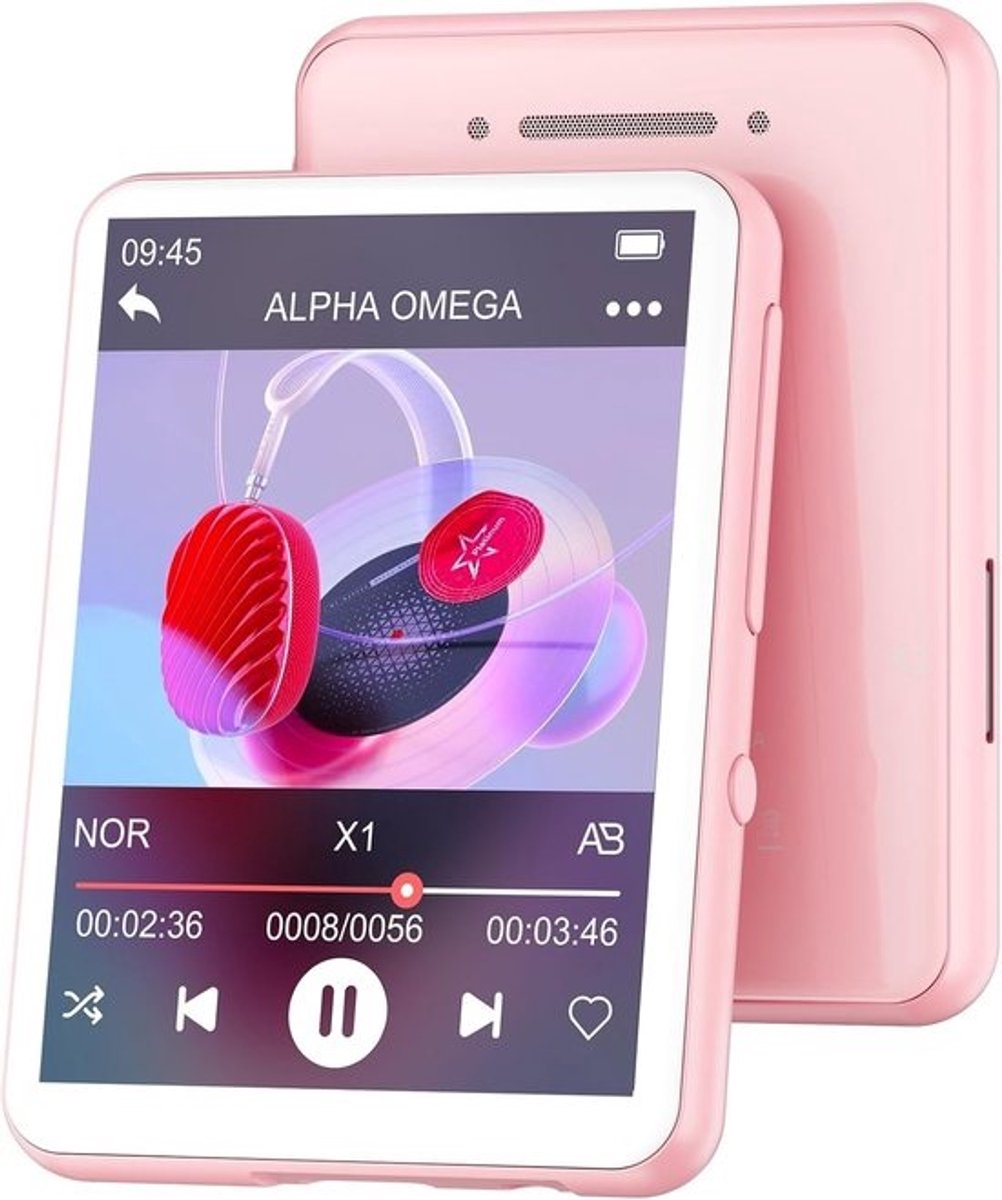 Draagbare Muziekspeler - Digitale Audio - Muziek Luisteren - Bluetooth 5.4 Connectie - 128GB Geheugen - Roze