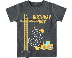 kids4ever Verjaardag jongens T-shirt bouwfeest T-shirts graafmachine katoen korte mouwen shirts 2-6 jaar