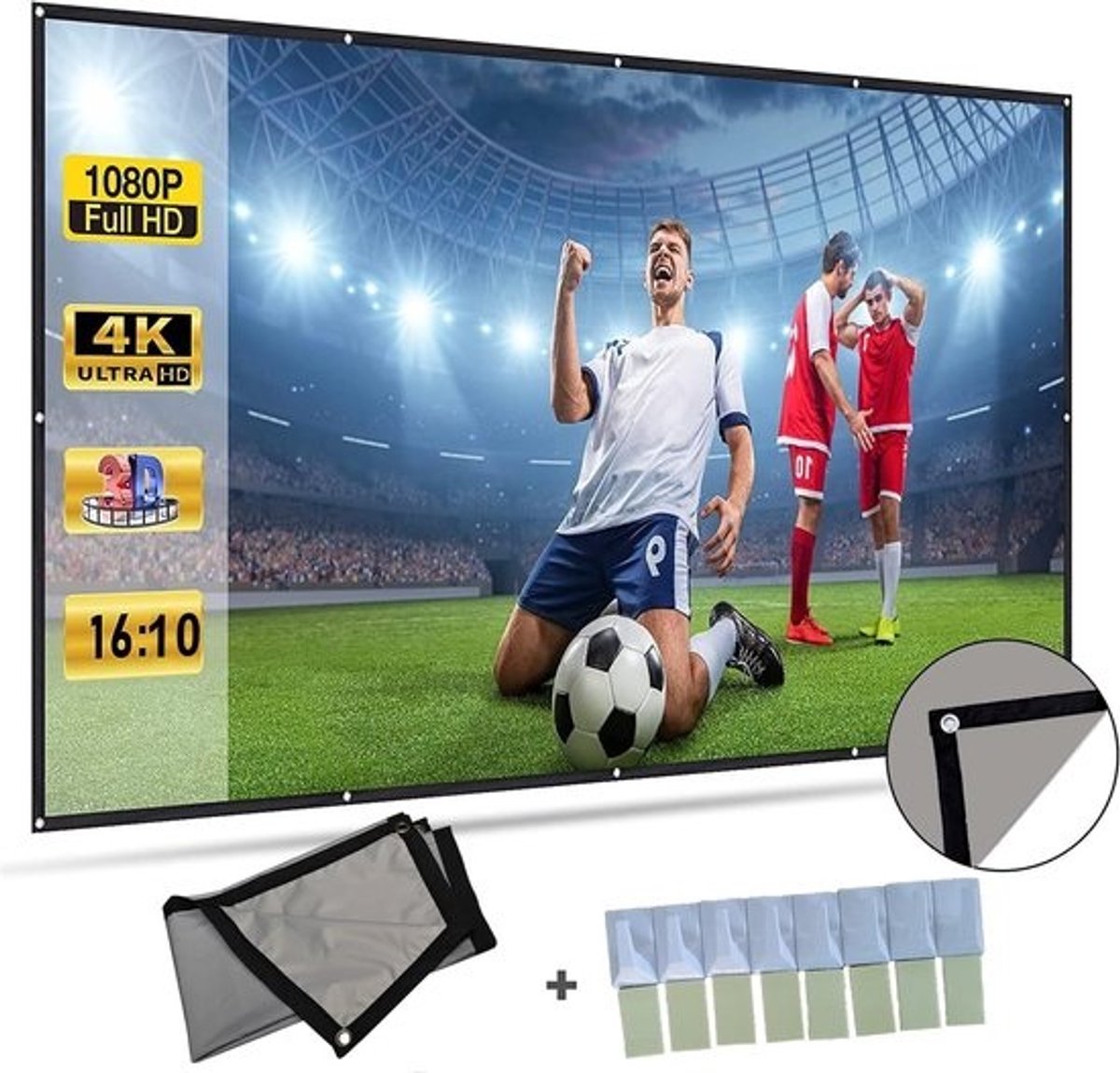 Projectiescherm - Projector Scherm - Home Cinema - Anti Licht Gordijn - 120 inch - Grijs