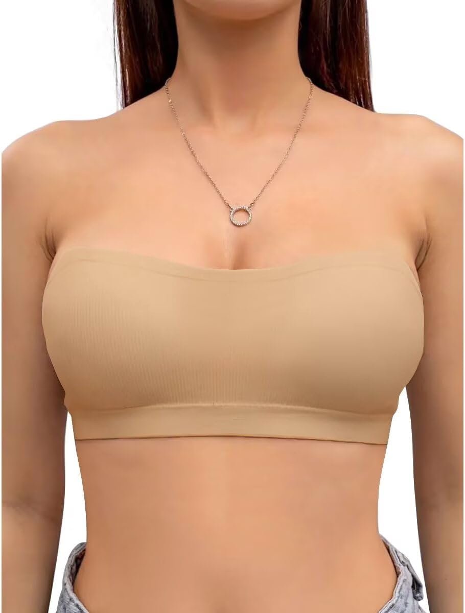 Bandeau Strapless Beha Tube Top Beha Naadloos Gewatteerde Bralette Beha met Antislip Silicone
