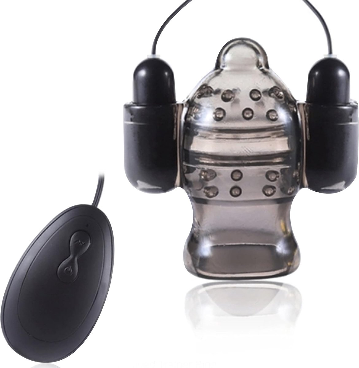 Eikel Stimulator voor mannen 20 vibratiestanden dubbele vibratie bullet vibrator 7,8 cm extreem seksspeeltje voor mannen en koppels solo penisring ABS + TPE vibrerend apparaat zwart N05-14