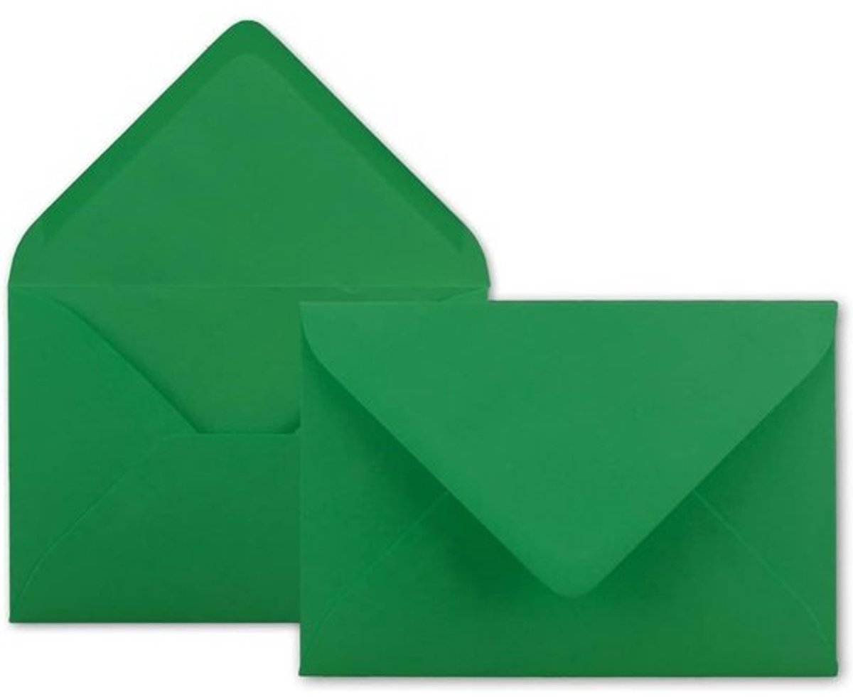 Briefenveloppen donkergroen - Enveloppen B6 - Kaarten versturen - Volledig gekleurd papier - 125 x 176 cm - Donkergroen
