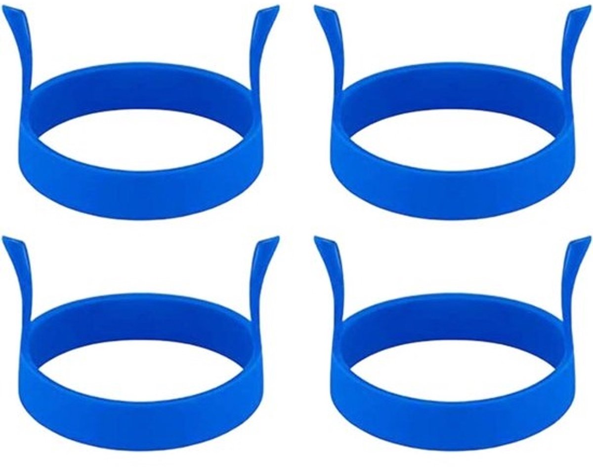 Eierringen - Omeletvorm - Ontbijt Maken - Antiaanbaklaag - 4 Stuks - Zwart