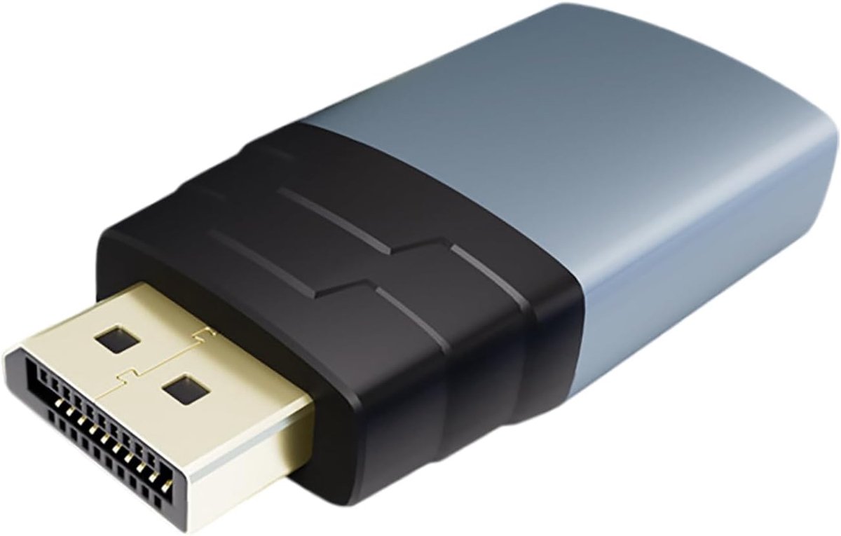 Displayport naar HD-adapter, 4K 60Hz converter DP mannelijk naar HDMI-aansluiting, compatibel met laptop HDTV monitor projector (grijs)