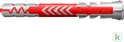 Fischer DuoPower plug 6x50mm, rood met zilveren details en "fischer" logo.