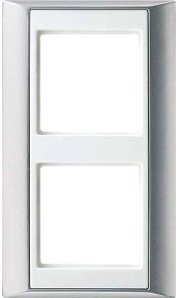 Tweevoudig Montageframe voor Stopcontacten Horizontaal of Verticaal Aluminium Wit