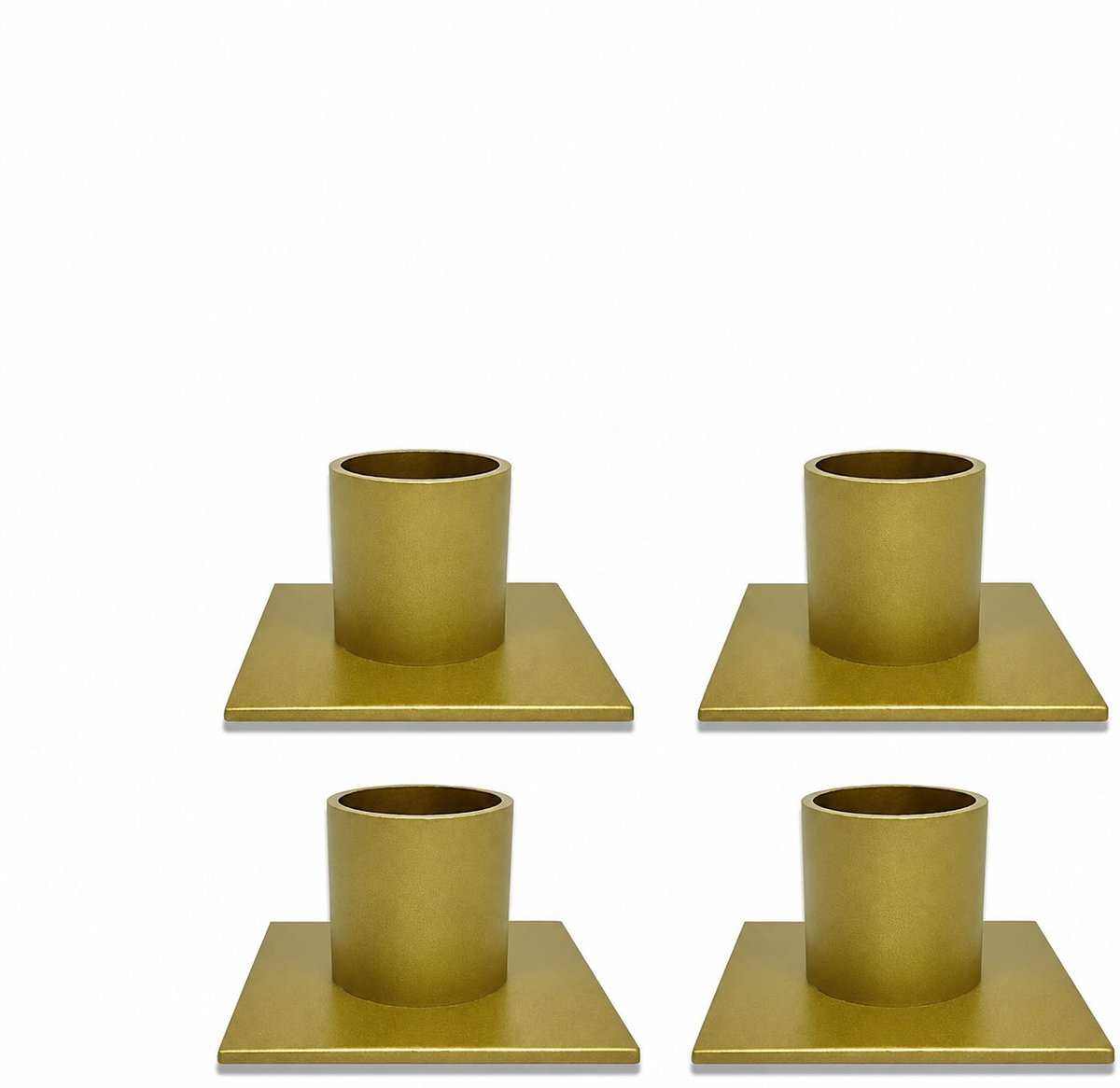 R H R&H® Kandelaar van Metaal Ø25 mm, 4 Stuks Vierkant in Goud